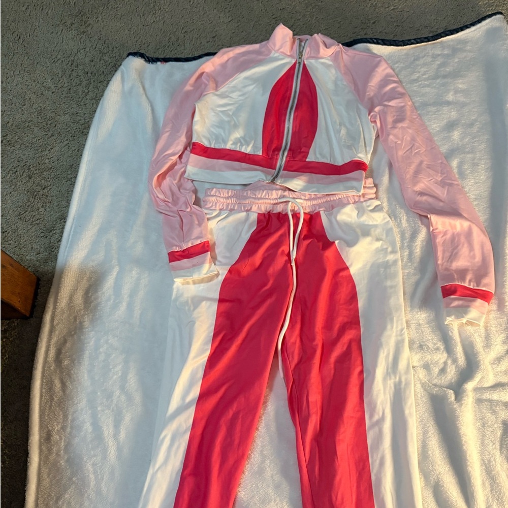 SHEIN Pink and Red Tracksuit